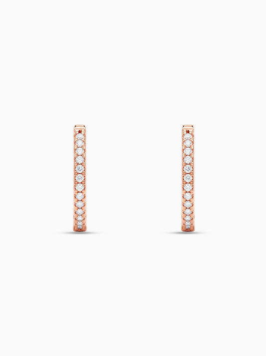 Rose Gold Shining Hoop Earrings