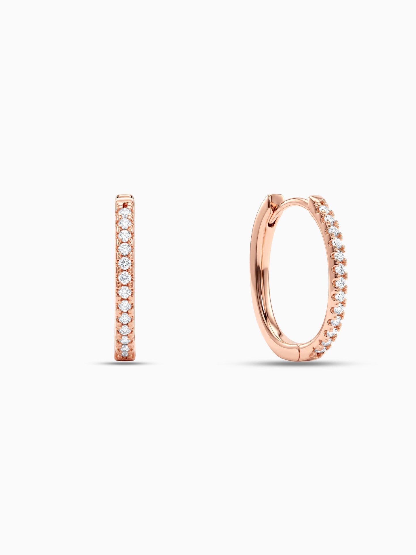 Rose Gold Shining Hoop Earrings