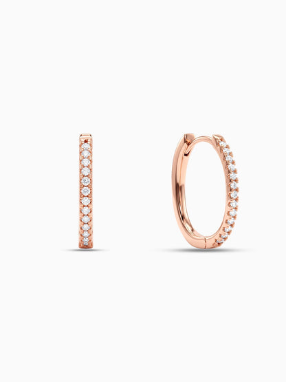 Rose Gold Shining Hoop Earrings