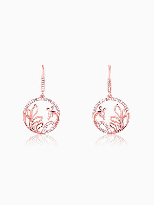Rose Gold Mayura Hoop Earrings