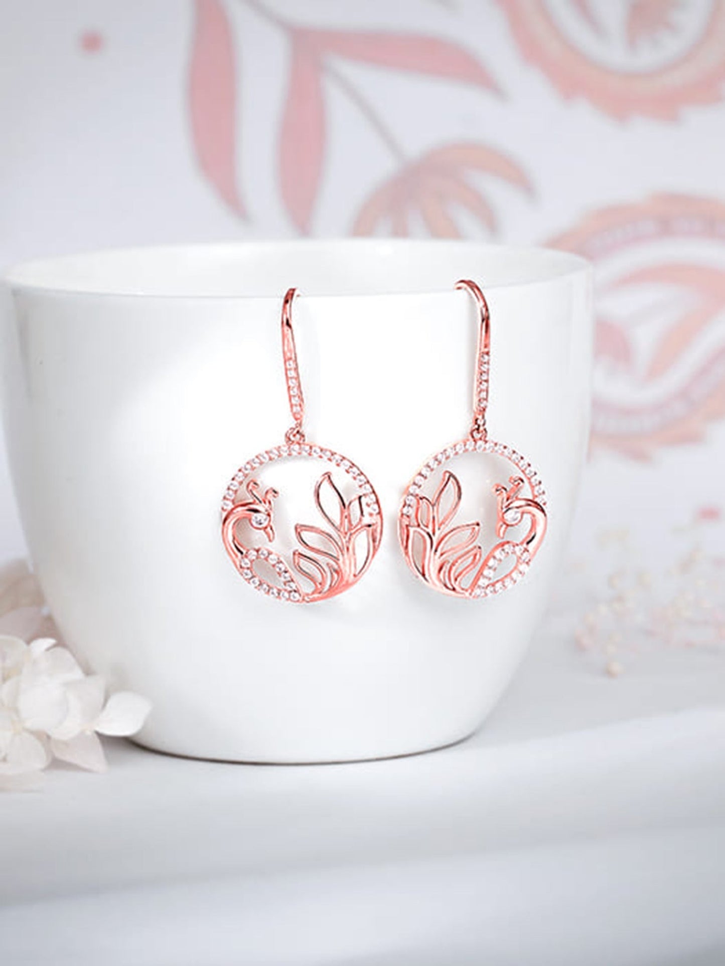 Rose Gold Mayura Hoop Earrings