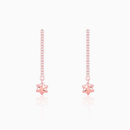 Rose Gold Guiding Star Drop Earrings