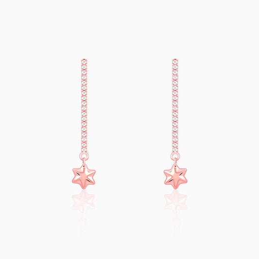 Rose Gold Guiding Star Drop Earrings