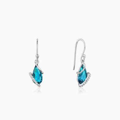 Silver Blue Night Earrings