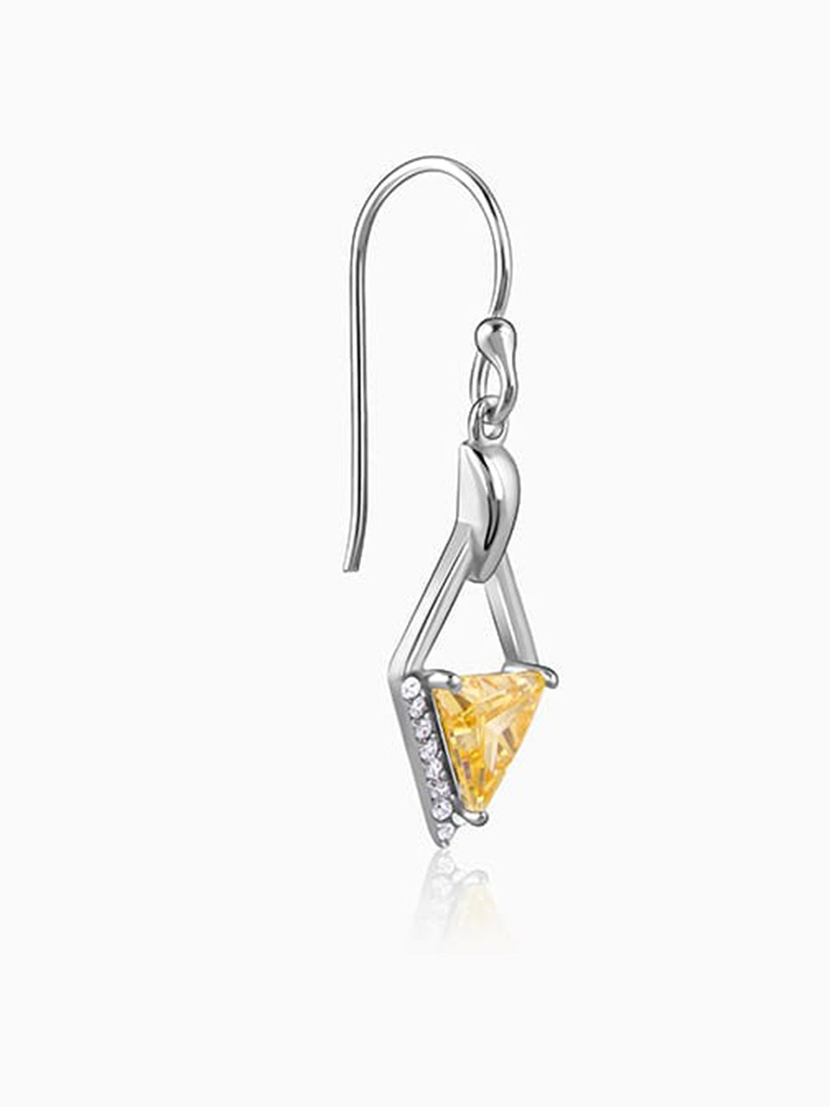 Silver Yellow Prism Earrings
