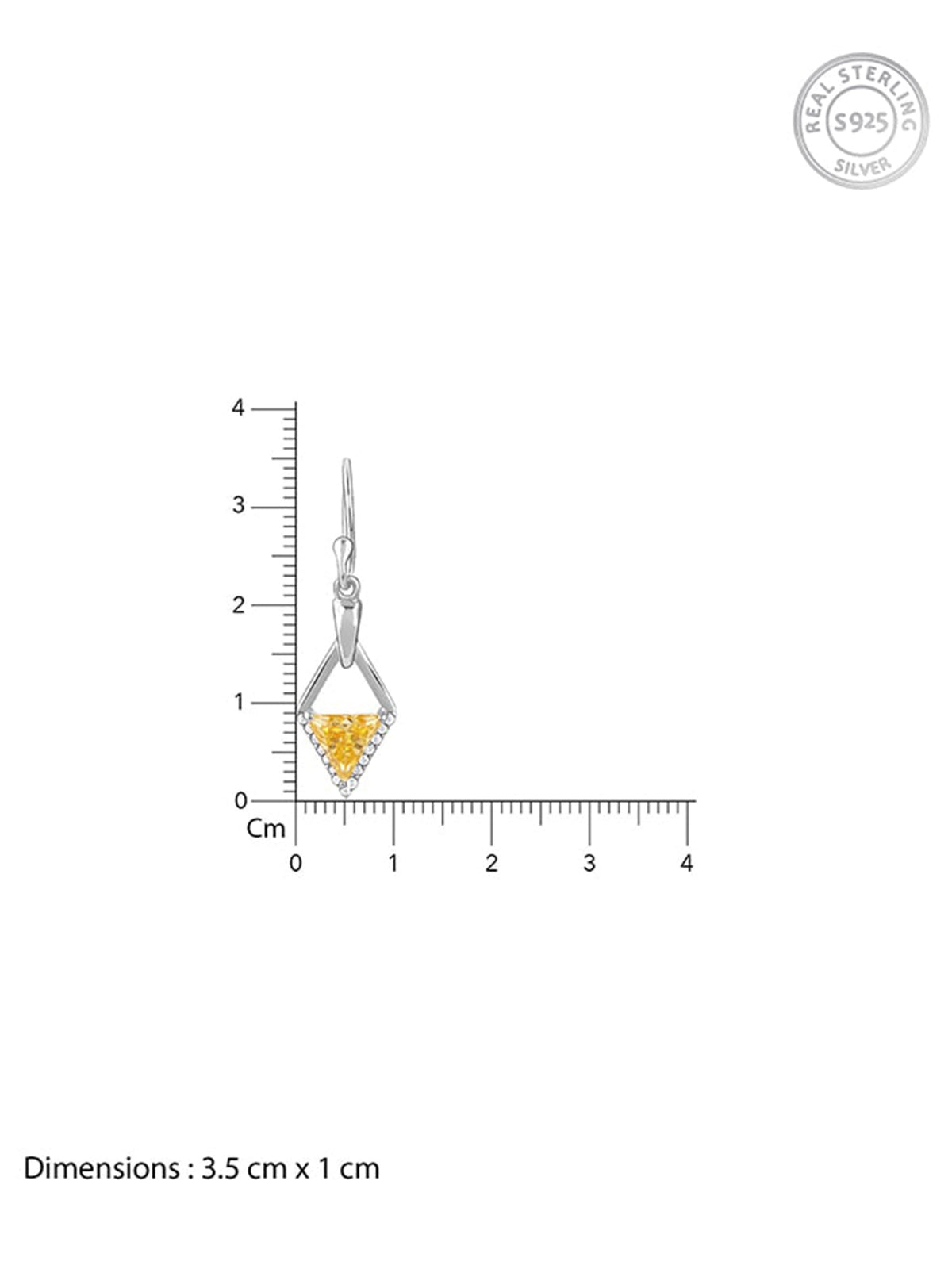 Silver Yellow Prism Earrings
