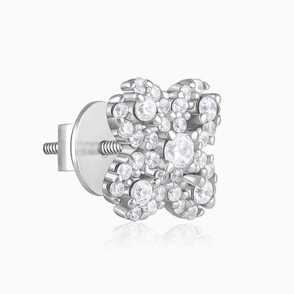 Silver Trendy Clover Earrings