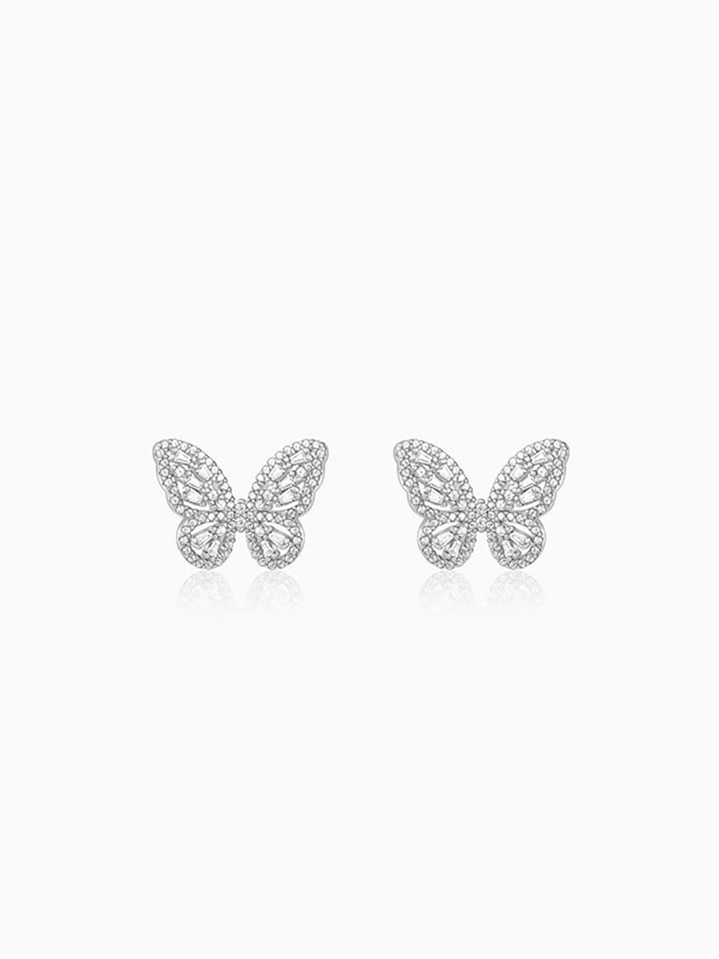 Silver Butterfly Gleam Earrings