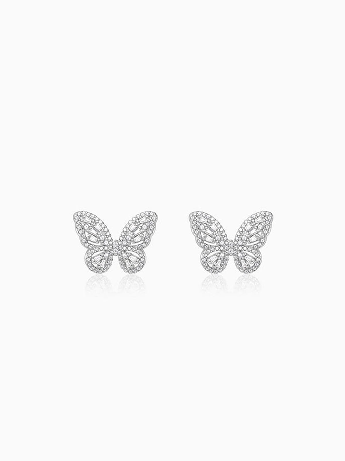 Silver Butterfly Gleam Earrings