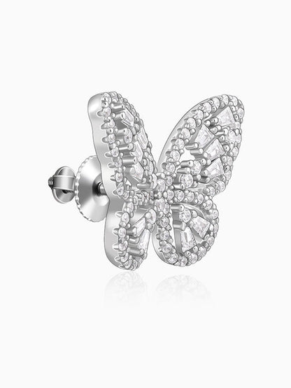 Silver Butterfly Gleam Earrings