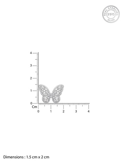 Silver Butterfly Gleam Earrings