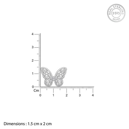 Silver Butterfly Gleam Earrings