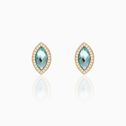Golden Sea Green Marquise Earrings