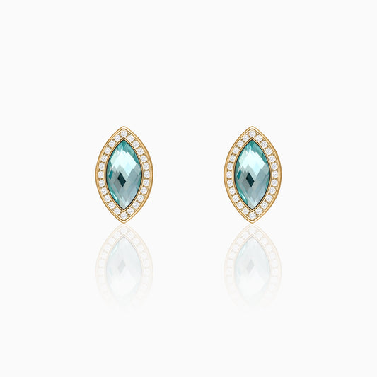 Golden Sea Green Marquise Earrings