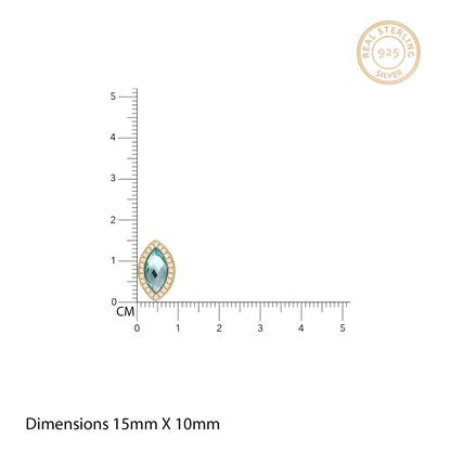 Golden Sea Green Marquise Earrings