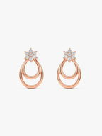 Rose Gold Cuphea Floral Earrings