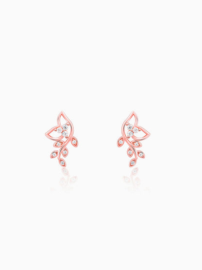 Rose Gold Glittering Earrings