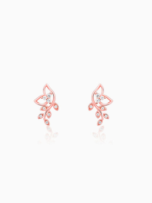 Rose Gold Glittering Earrings