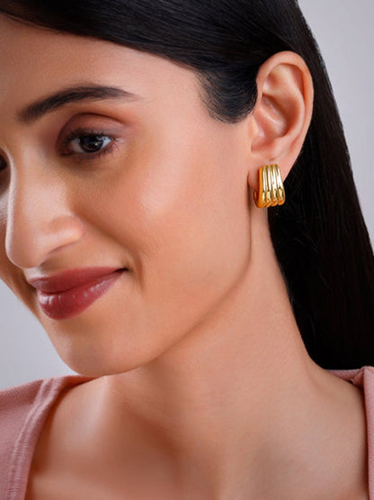 Golden Maven J Stud Earrings