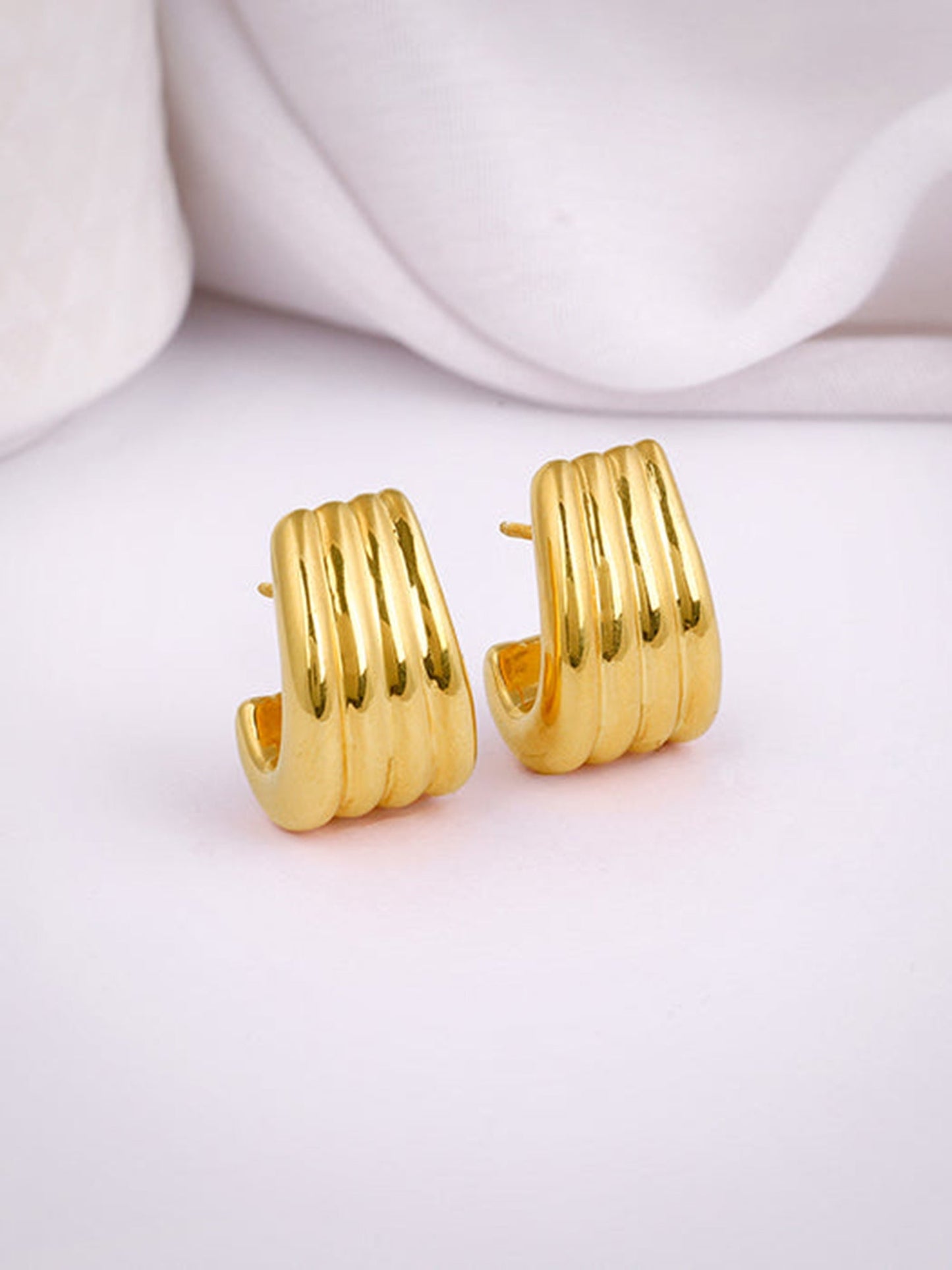 Golden Maven J Stud Earrings