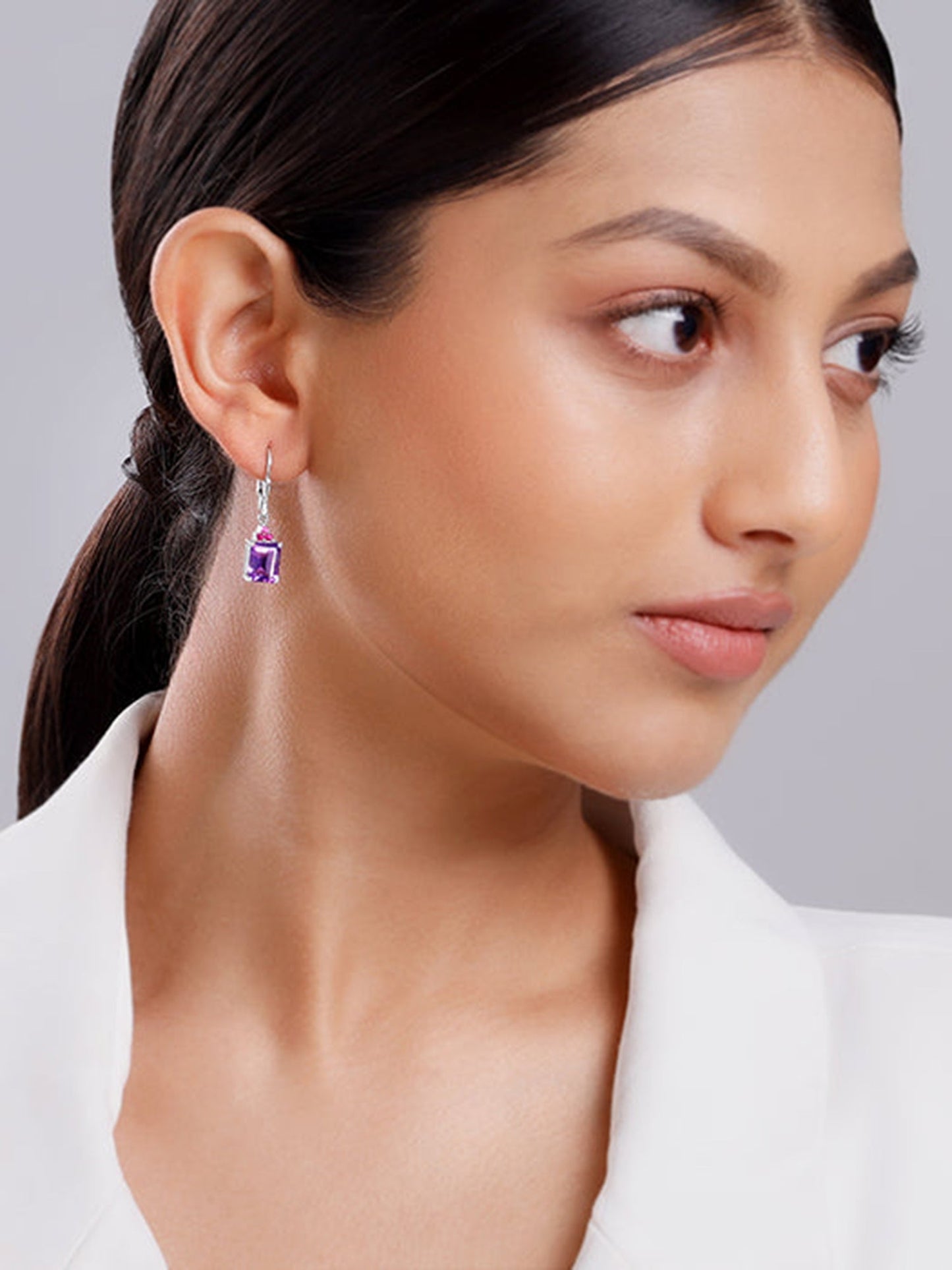 Silver Amethyst Earrings