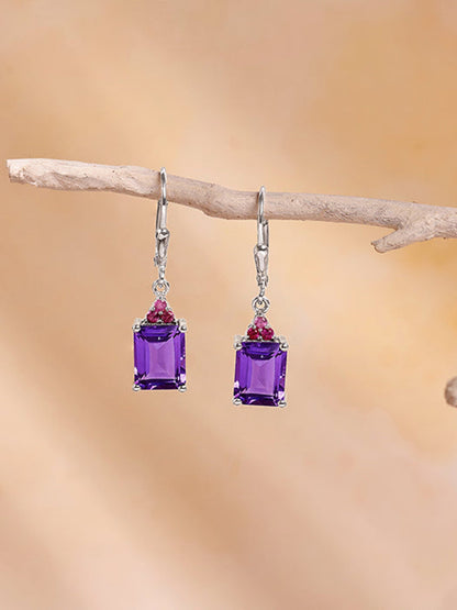 Silver Amethyst Earrings