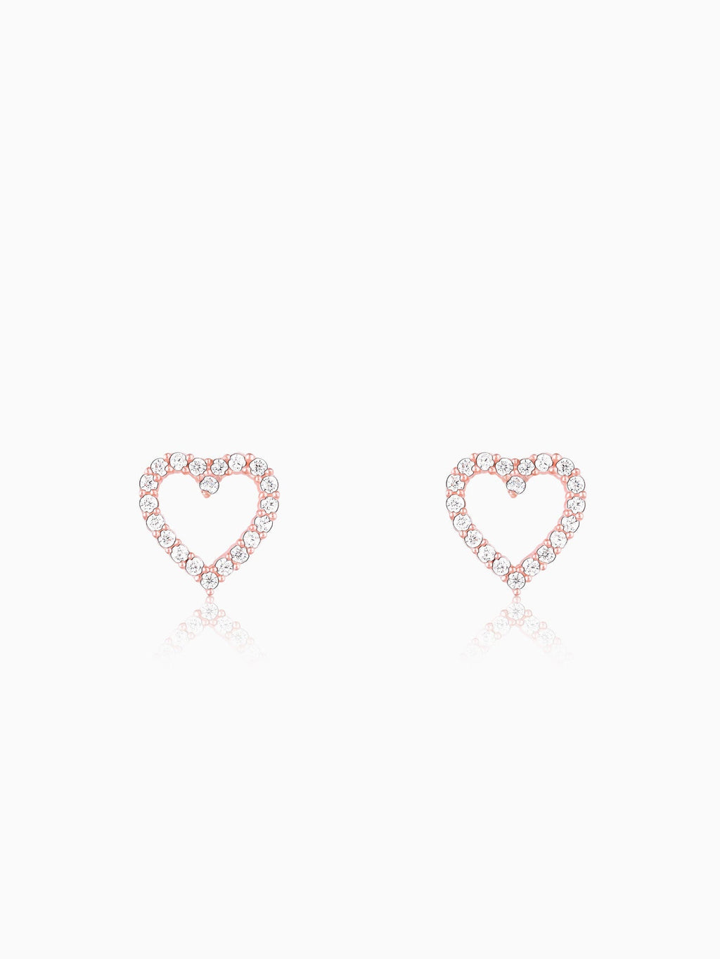 Rose Gold Studded Heart Earrings