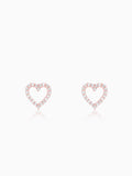 Rose Gold Studded Heart Earrings