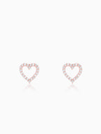 Rose Gold Studded Heart Earrings