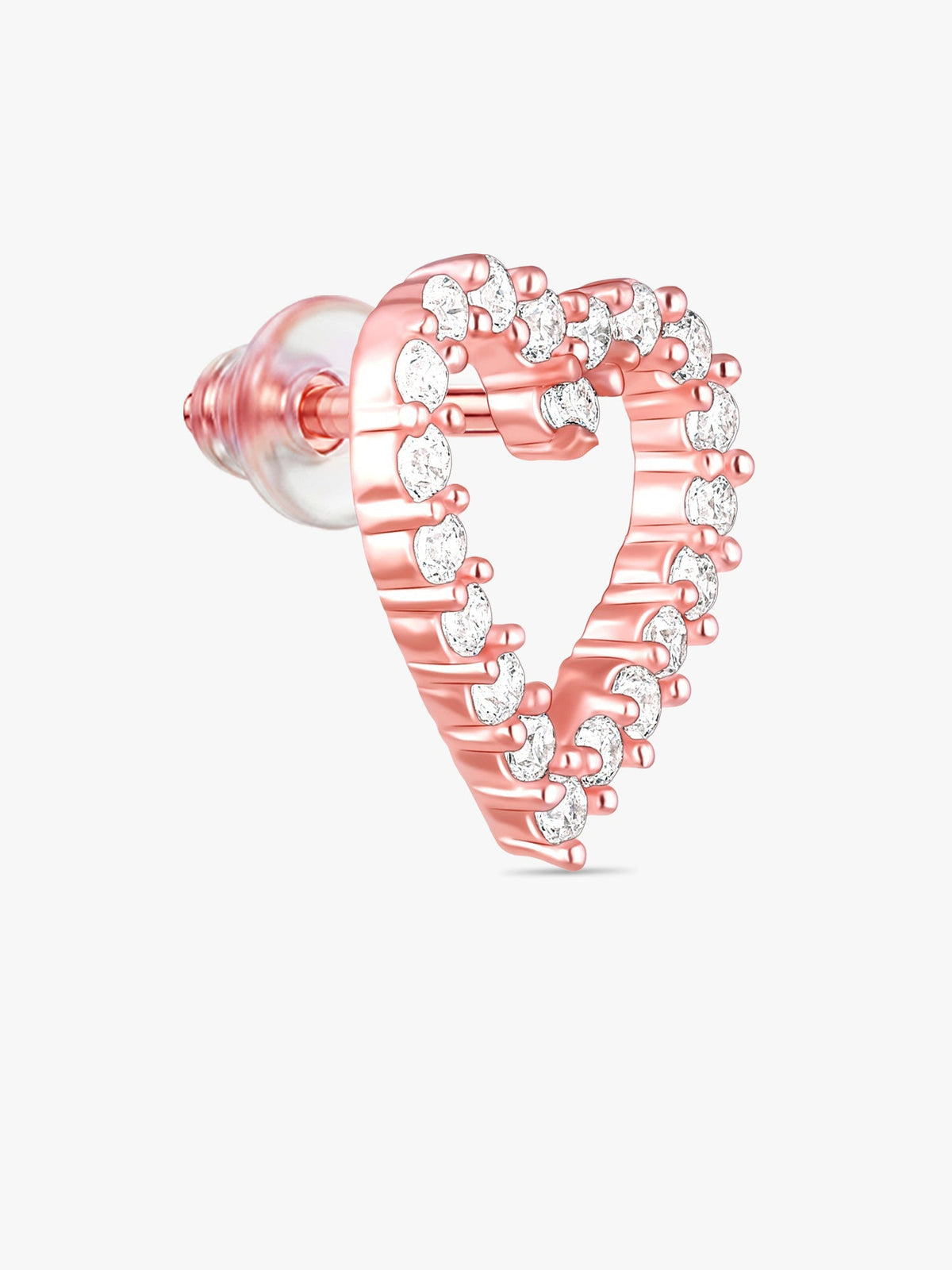 Rose Gold Studded Heart Earrings