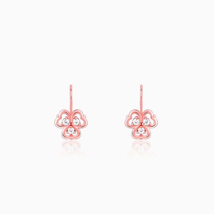 Anushka Sharma Rose Gold Three Leaf Clover Earrings