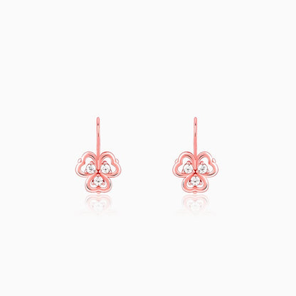 Anushka Sharma Rose Gold Three Leaf Clover Earrings
