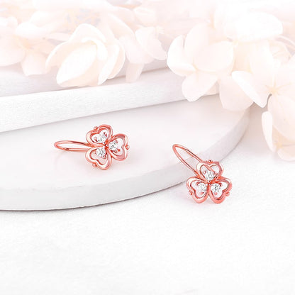 Anushka Sharma Rose Gold Three Leaf Clover Earrings