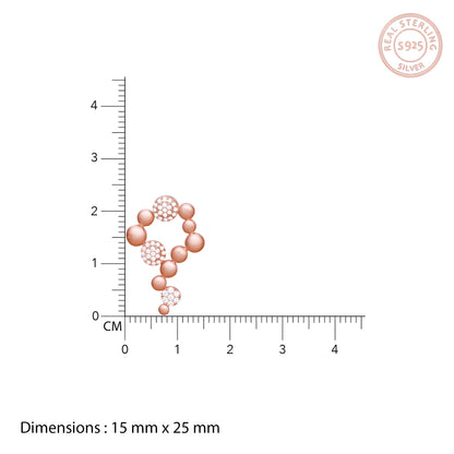 Matte Rose Gold Zircon Droplet Earrings