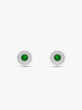 Silver Dazzling Green Earrings
