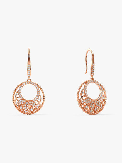 Rose Gold Crescent Affair Earrings