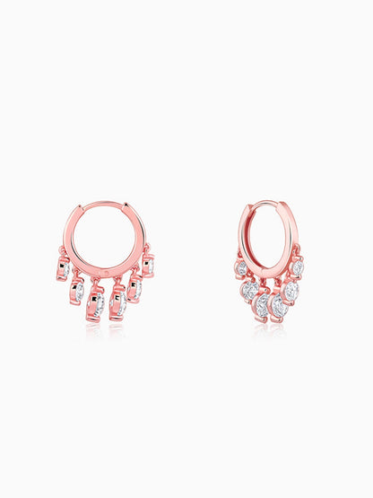 Anushka Sharma Rose Gold Charm Hoop Earrings