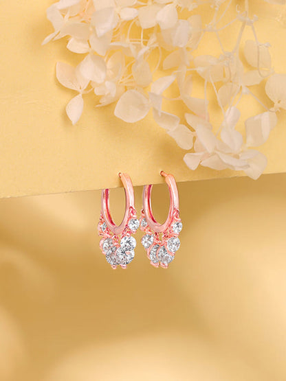 Anushka Sharma Rose Gold Charm Hoop Earrings