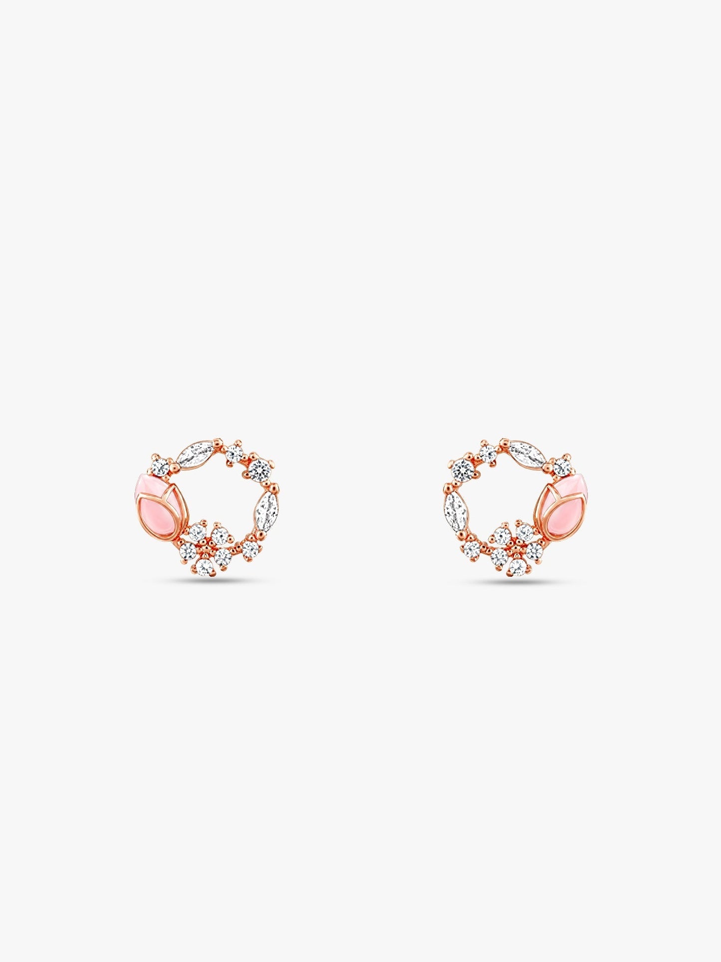 Rose Gold Drop Wreath Studs