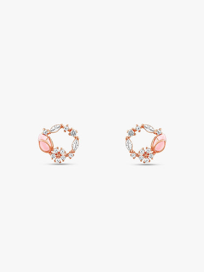Rose Gold Drop Wreath Studs