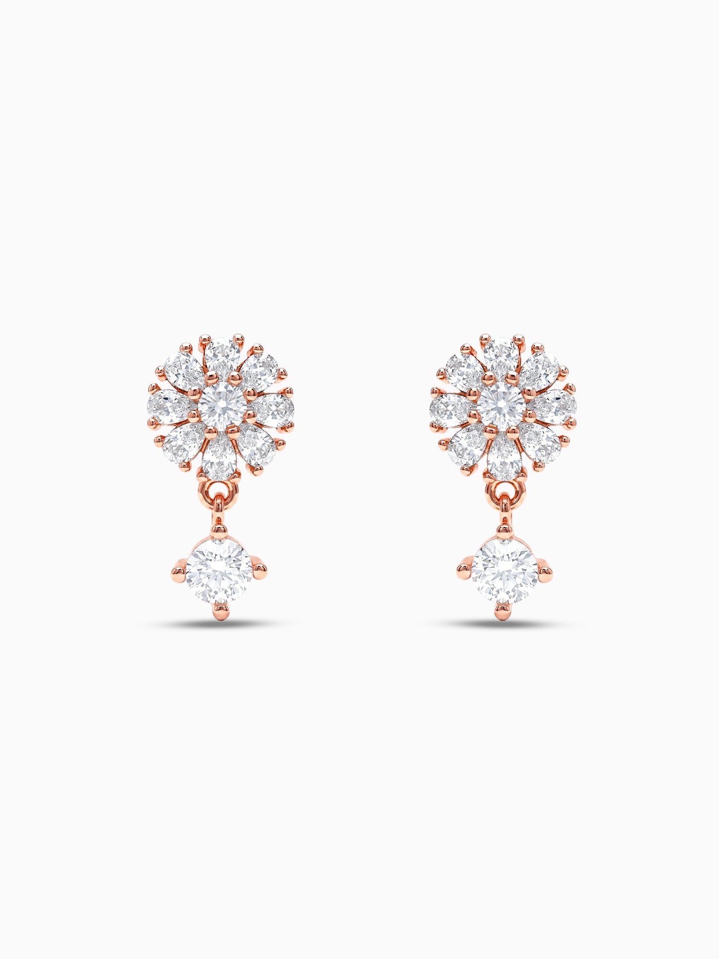 Rose Gold Floral Earrings