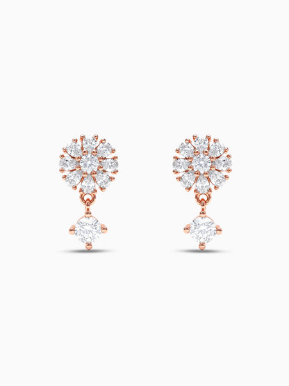 Rose Gold Floral Earrings