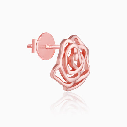 Rose Gold Bed Of Roses Studs