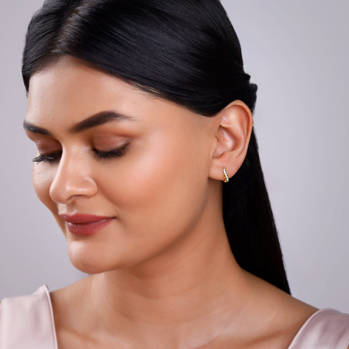 Gold Twira Lab Grown Diamond Earrings