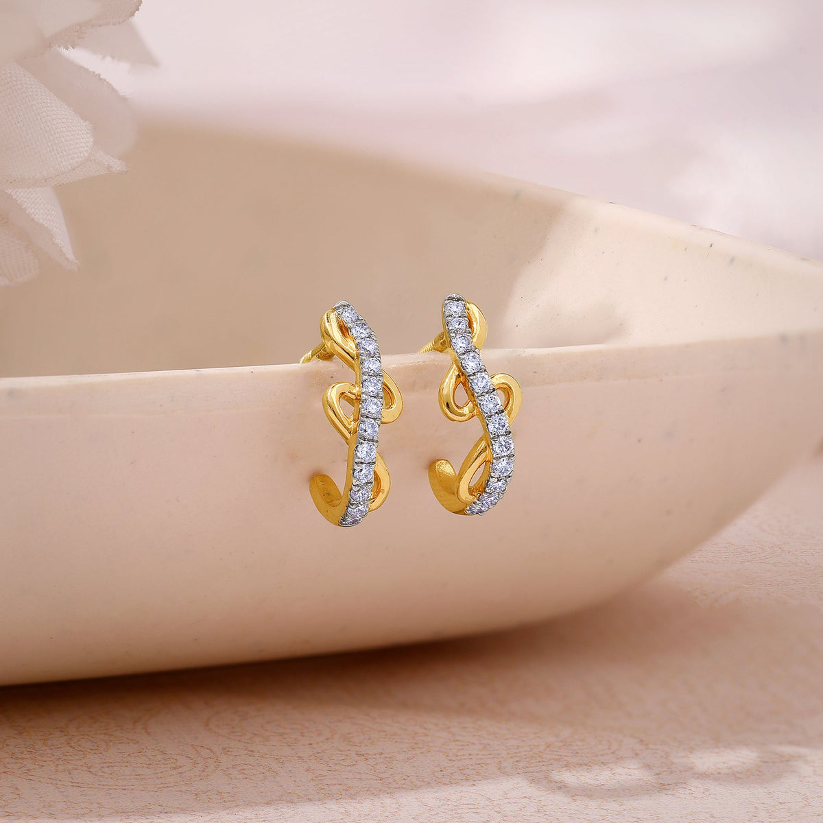 Gold Twira Lab Grown Diamond Earrings
