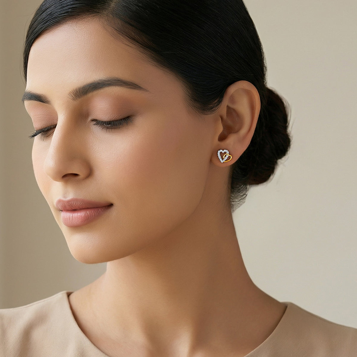 Gold Magical Love Lab Grown Diamond Studs