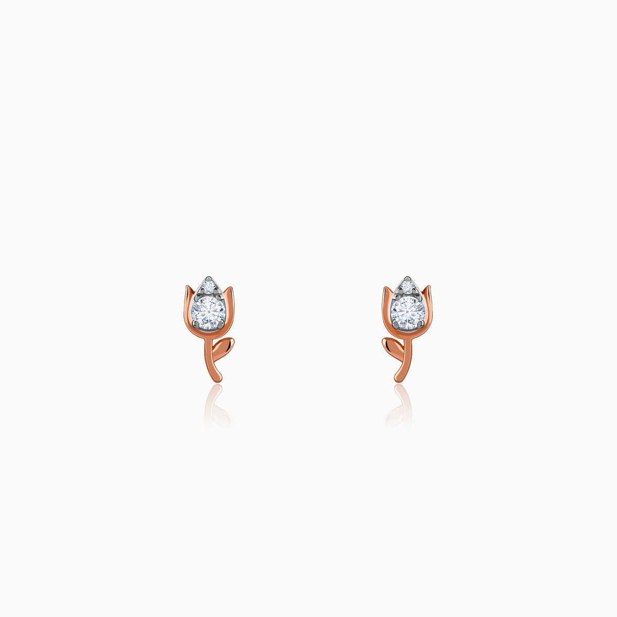 Rose Gold Spring Grace Lab Grown Diamond Earrings