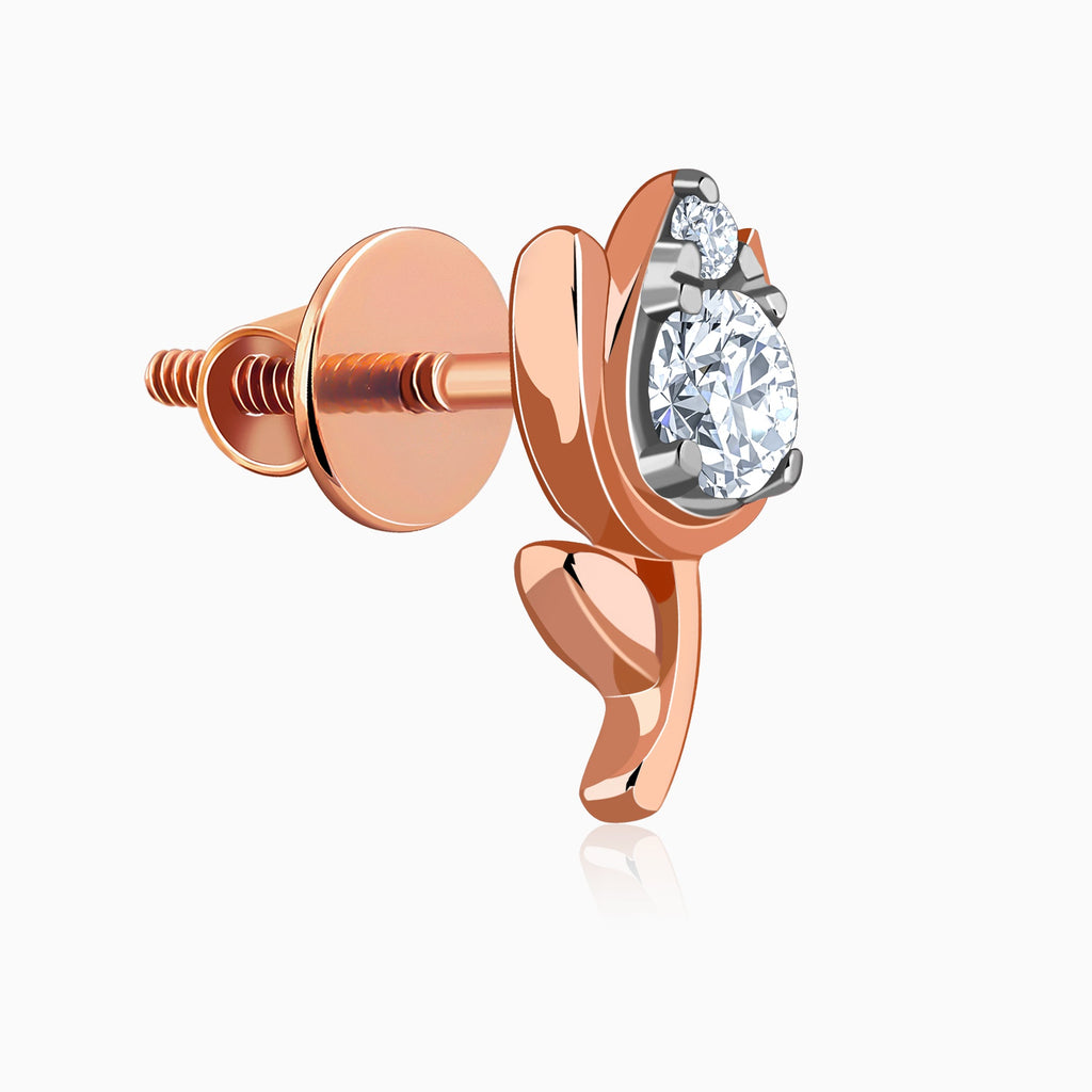 Rose Gold Spring Grace Lab Grown Diamond Earrings