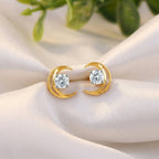 Gold Celestial Curve Lab Grown Diamond Earrings