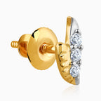 Gold Wavy Diamond Stud Earrings